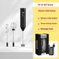 Black EF-B-SET milk frother with egg beater and mixing heads, storage box and USB charging cable