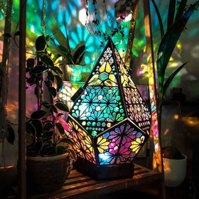 Bohemian Diamond Cut Projection Table Lamp