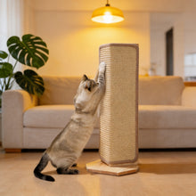 Angled Sisal Cat Scratching Post with Solid Wood Base