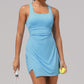 Womens Quick-Dry Tennis Skirt with Built-in Shorts