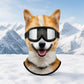 Corgi print fleece balaclava in orange and white, Animal Winter Mask L option