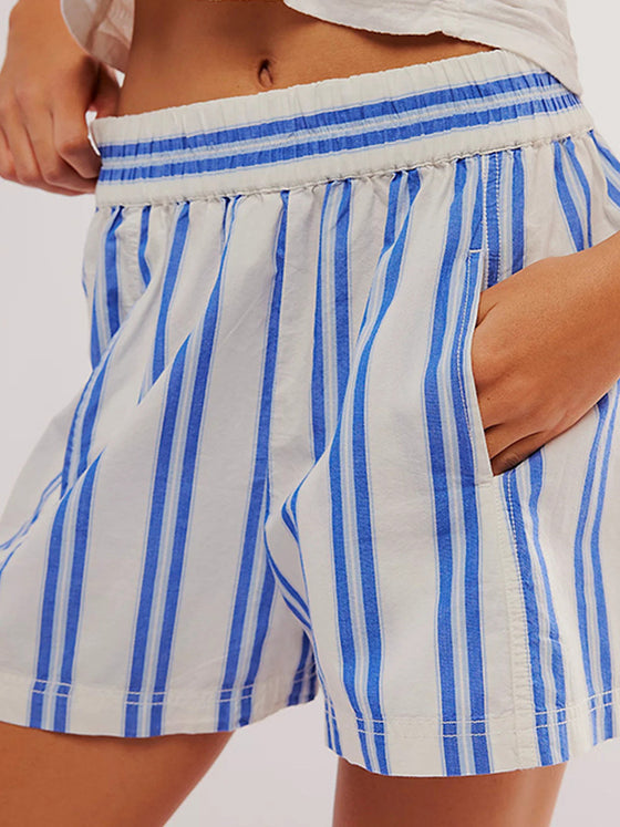 Women's Striped Cotton Shorts