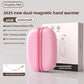 Pink magnetic hand warmer with 6000 mAh label standing in front of its retail box, product photo