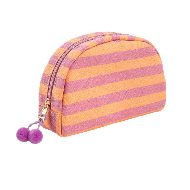 Canvas Striped Toiletry Bag