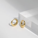 18K Gold Plain Hoop Earrings