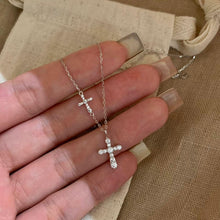 Sterling Silver Double Cross Pendant Necklace