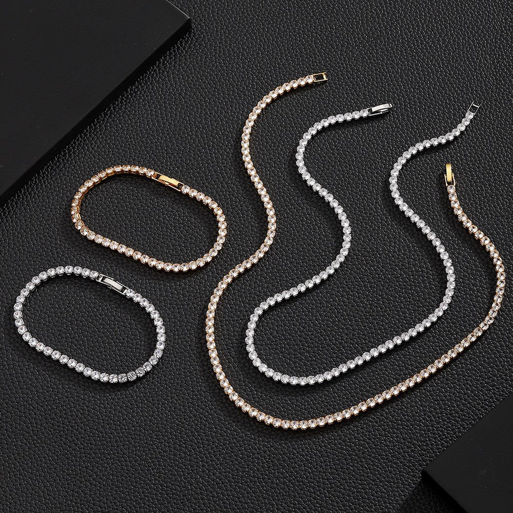 Zircon Cuban Chain Necklace | macro material texture detail