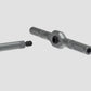 T bar ratchet handle and magnetic bit extension shown apart on a plain grey background