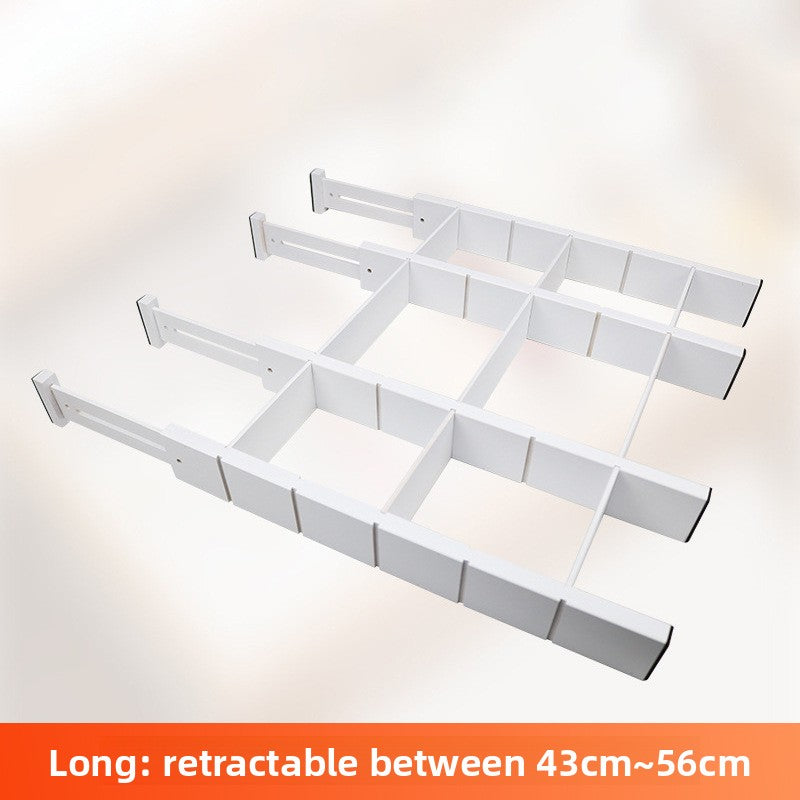 Bamboo drawer divider rails extended to different widths