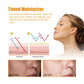 Face profile with a sun care layer diagram next to the Hoygi tinted moisturizer product wording