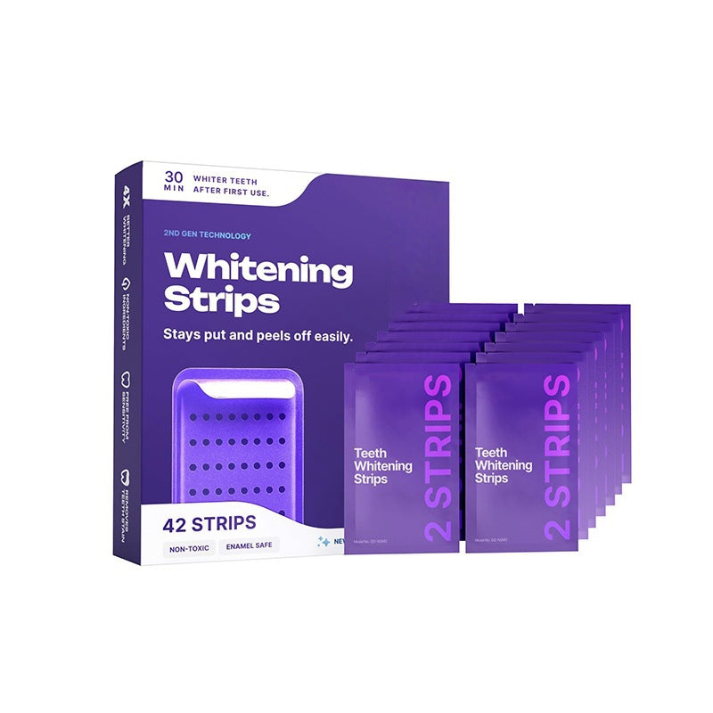 Purple Teeth Whitening Strips | on-set styling