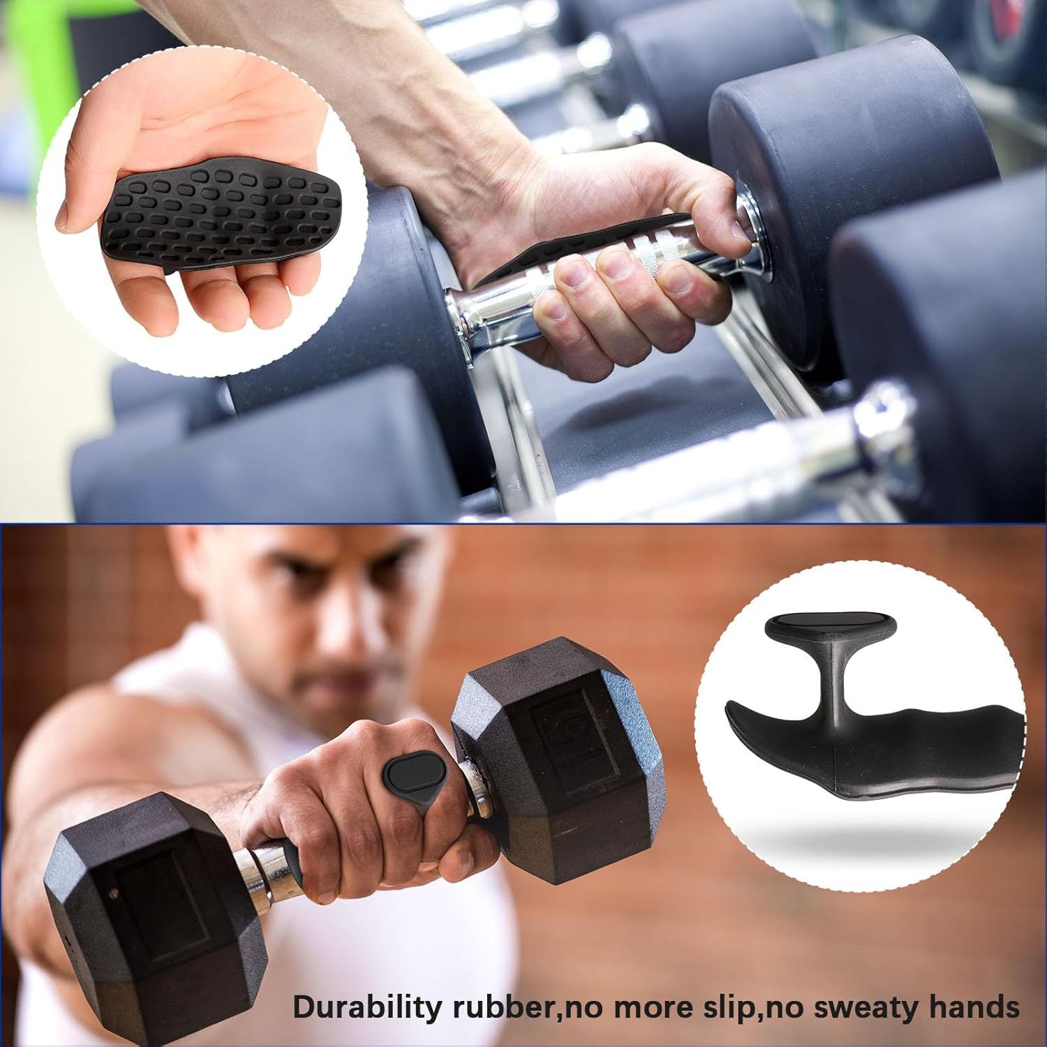 Pair of grips on a gym bench next to a water bottle and a towel