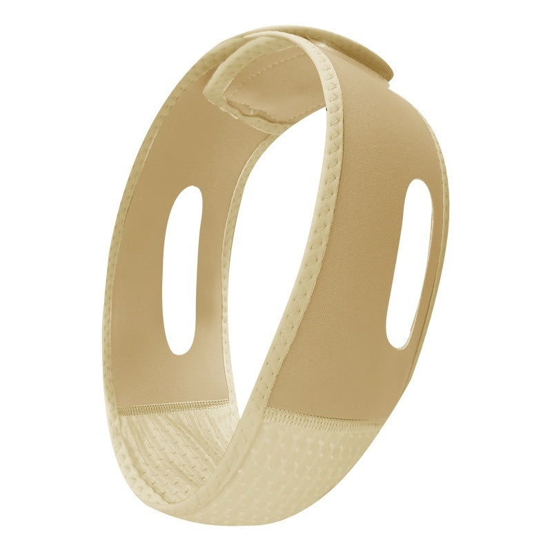 Face and chin compression wrap worn under the chin and over the head