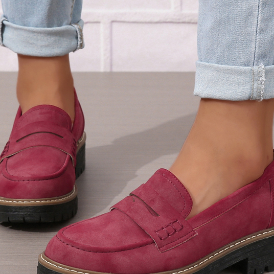 Women's Chunky Lug Sole Penny Loafers