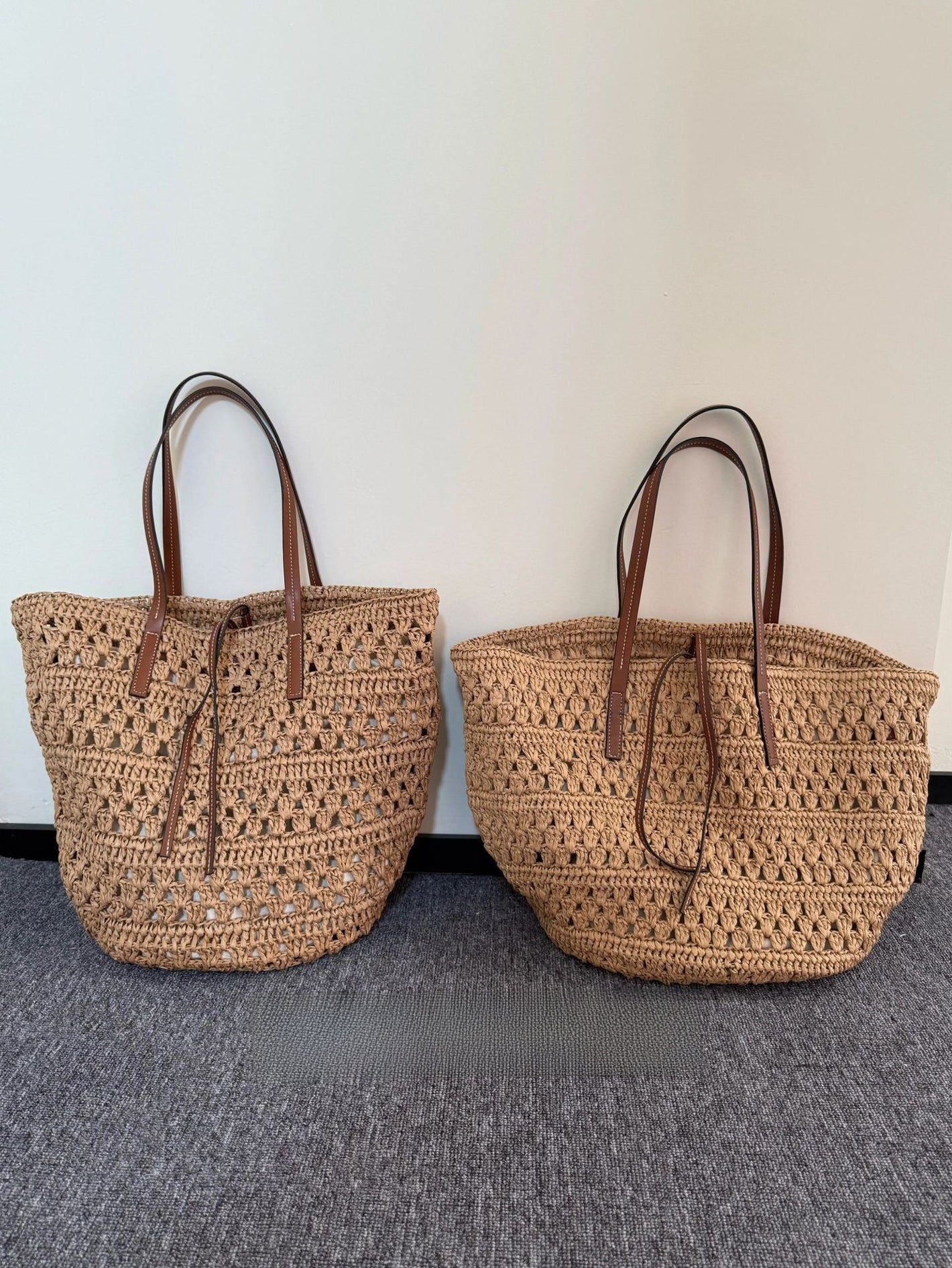 Large Woven Straw Tote Bag | front view product detail
