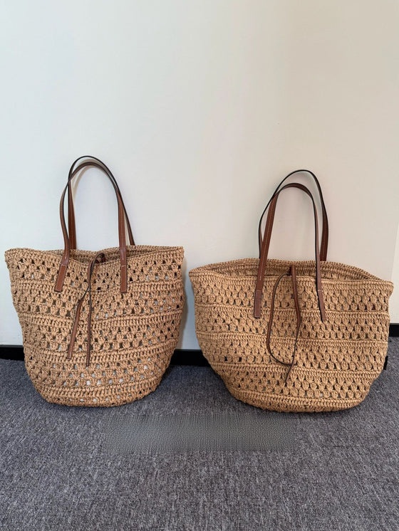 Large Woven Straw Tote Bag