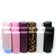 Round PU Makeup Brush Holder with Lid