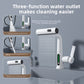 White pull out basin mixer with a single lever for hot and cold water control