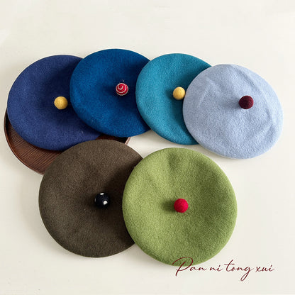 High quality wool beret women wool felt painter hat Autumn Winter