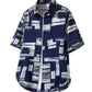 Detail of the smooth ice silk knit and the flat turn down camp collar of the shirt