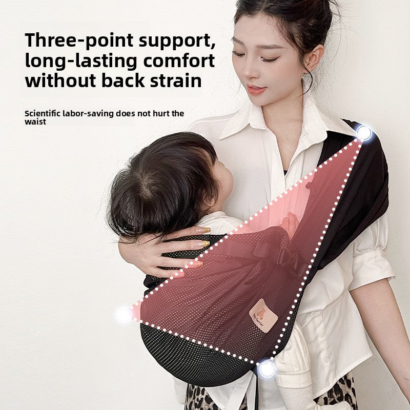 Adjustable Baby Carrier with Storage Pocket | close up material texture
