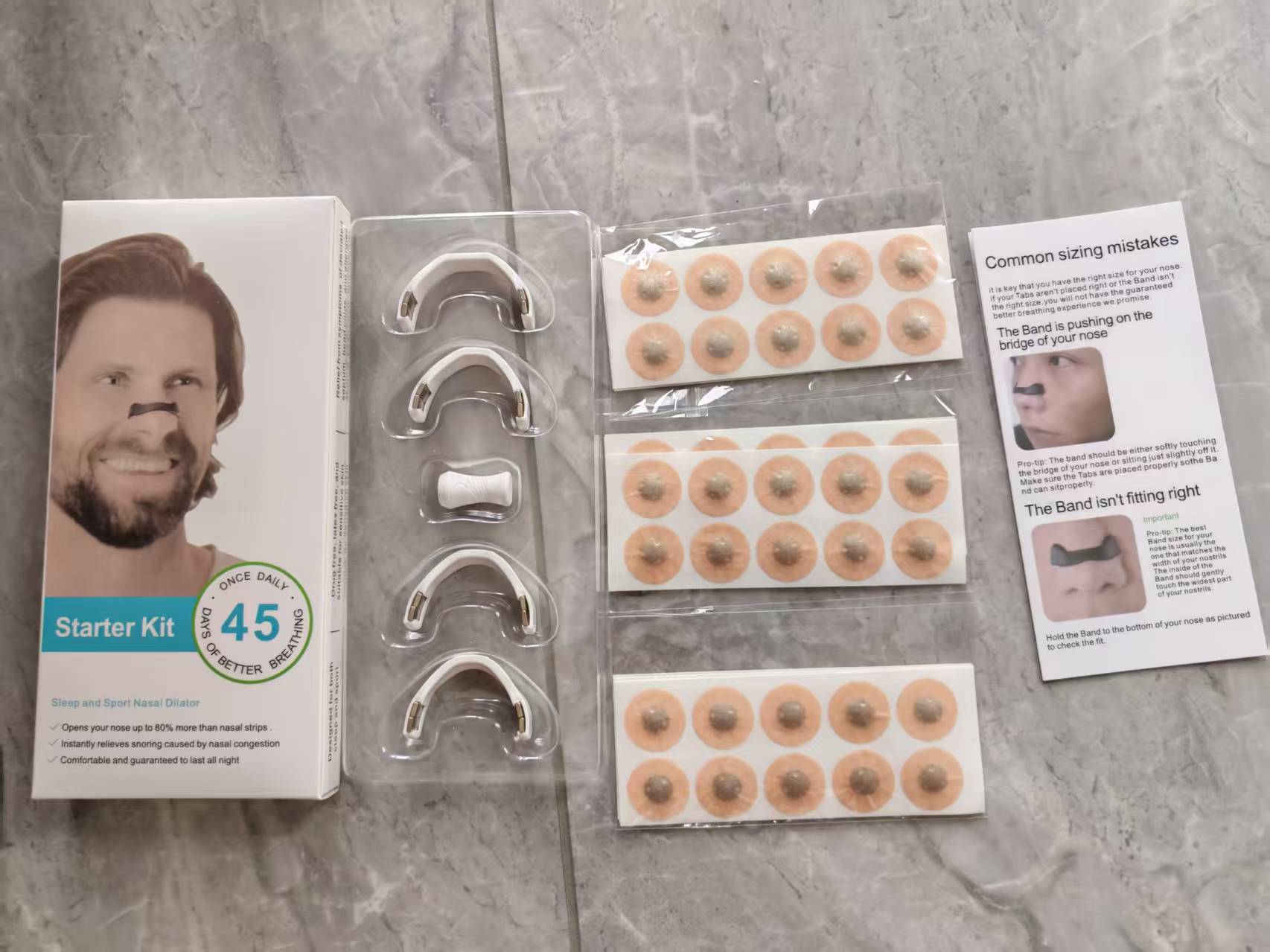 Round, oval and square adhesive nasal patch profiles shown together for comparison