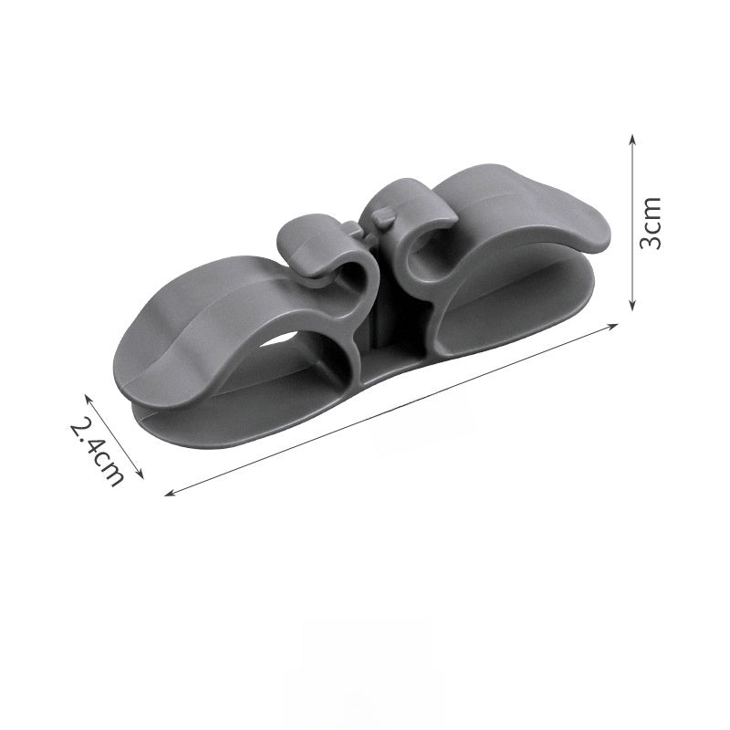 Close view of the soft TPR rubber cord winder with two curved arms