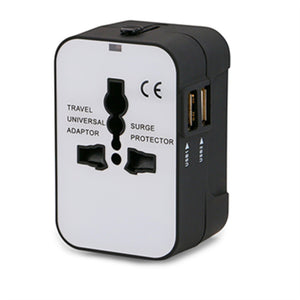 Side profile of the dual USB socket adapter showing the recessed USB ports