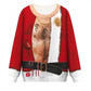 Funny novelty print sweatshirt with a lifelike joke design across the front, back and sleeves