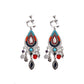 Vintage boho tassel clip-on earrings for non pierced ears, zinc alloy drop pair photographed on white background