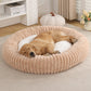 Plush Round Pet Bed | side profile angle shot