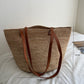 Raffia Hand-Woven Tote Bag | color and tone detail