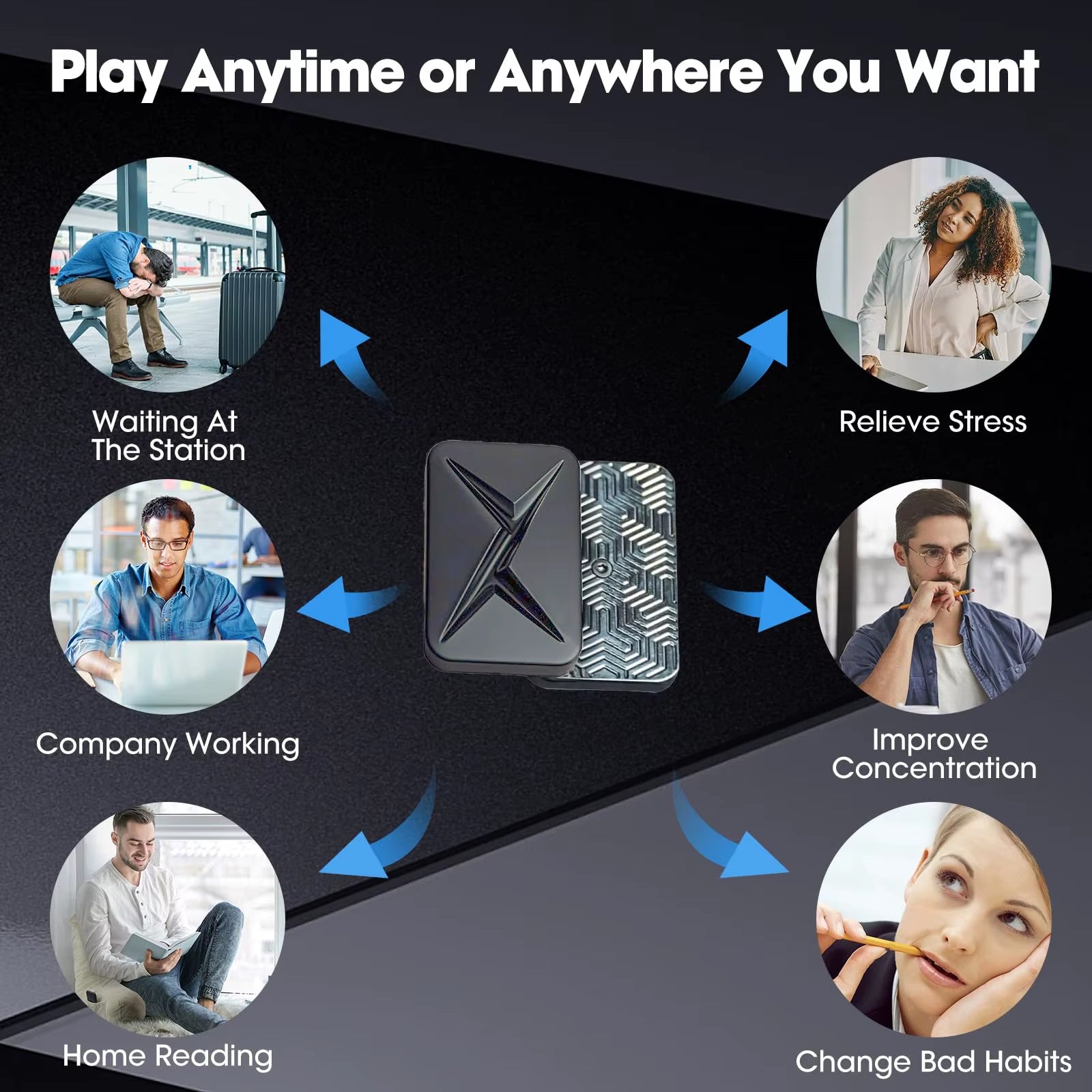 EDC Fidget Sliders Slider Metal Fidget Toys Stress Relief for Adults Magnetic Metal Infinite Fidget