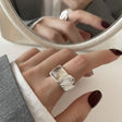 Twisted Cube Silver Ring