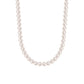 S925 sterling silver round bead necklace worn at the neck as a single point of shine