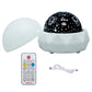 White geometric projector base with the starry sky dome fitted on top