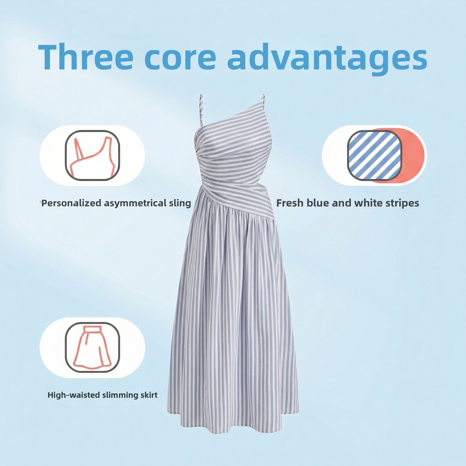 Shoulder Design Waist-Exposing Dress