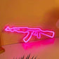LED neon gaming sign shown switched off as a tinted outline
