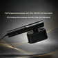 Black handheld garment steamer with flat steam head and power cord on a dark gray background, Black variant