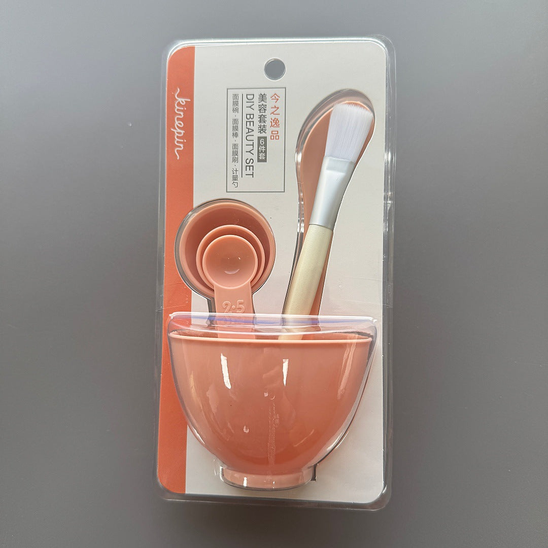 DIY face mask mixing bowl set dimensions and included tools diagram view