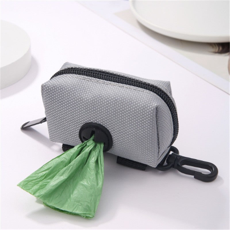 Pet waste bag dispenser pouch, oxford cloth gray pouch with clip