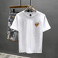 Cotton crew neck t-shirt shown in wear, draping cleanly through the shoulders
