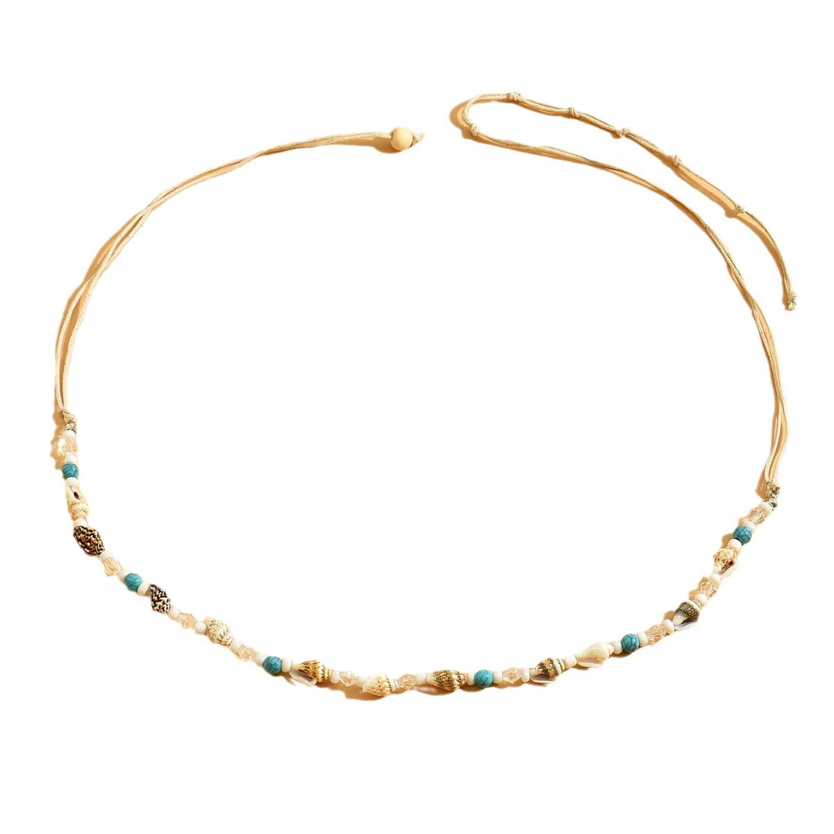 Waist body chain from this range shown worn low on the waist, one of several designs