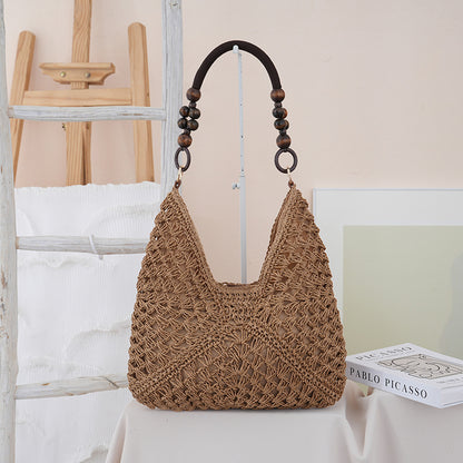 Woven Straw Shoulder Bag, Everyday Bag for Busy Day, Simple Errand, daily routine with Practical Value, Cleaner Use, and E...