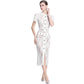 Hollow-Out Lace Maxi Dress | close up material texture