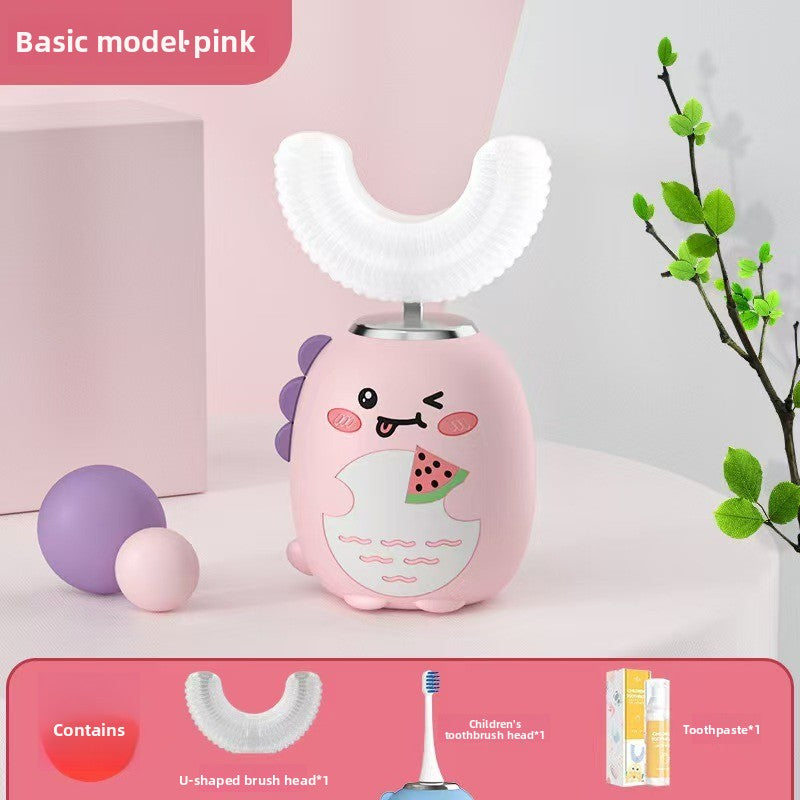 Children U-Shaped Electric Toothbrush with Cartoon Design
