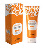 Orange GMH carton and tube of orange enzyme exfoliating gel, 100 g, shown side by side