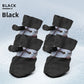 yellow non slip dog boots with reflective ankle band for night walks