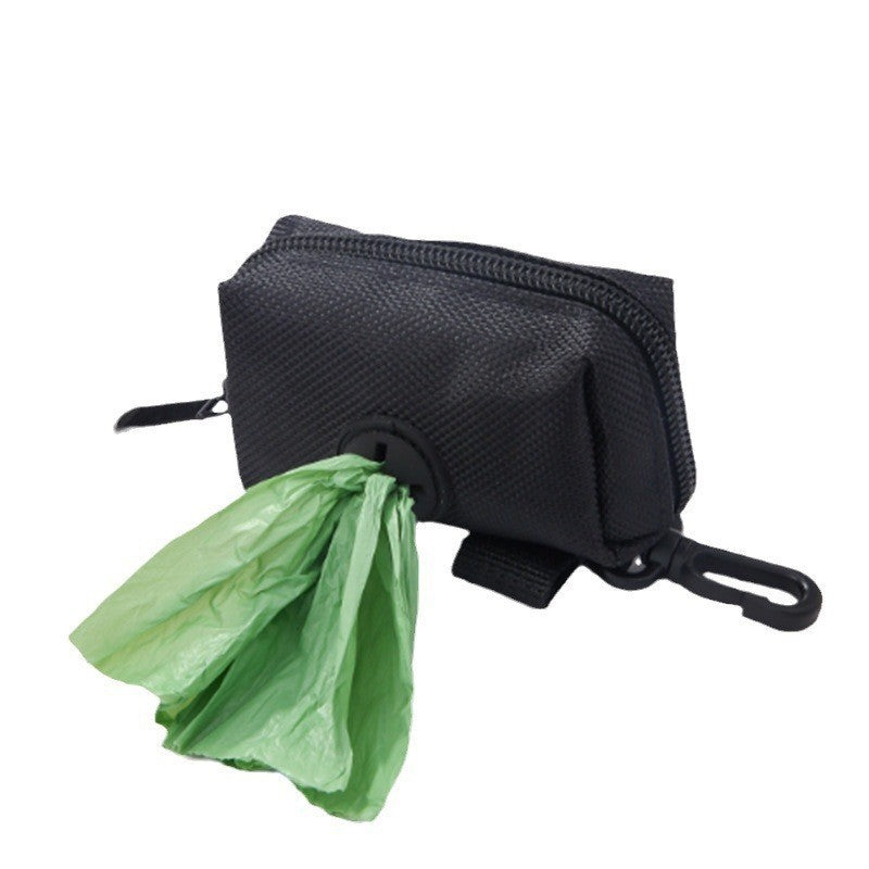 Pet waste bag dispenser pouch, oxford cloth black pouch with clip