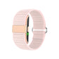 Pink woven nylon activity tracker band with rose gold keeper and D-rings